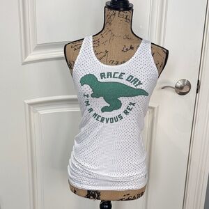 White Dinosaur Graphic Tank Top